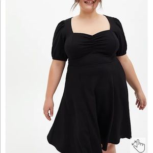 NWT Torrid Black texture knit sweetheart skater dress.  1X
